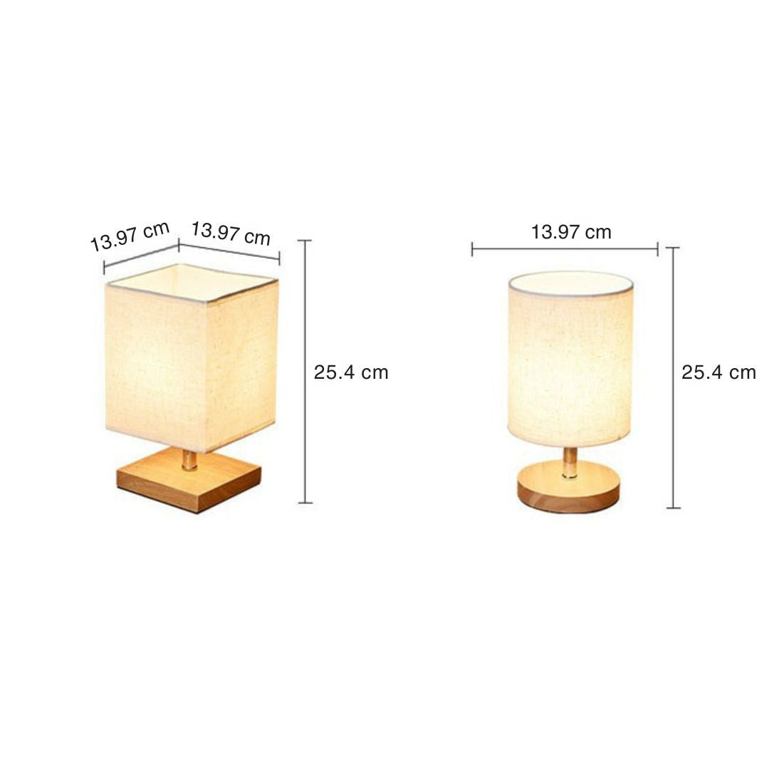 Minimalist Wooden Table Lamp with Linen Shade