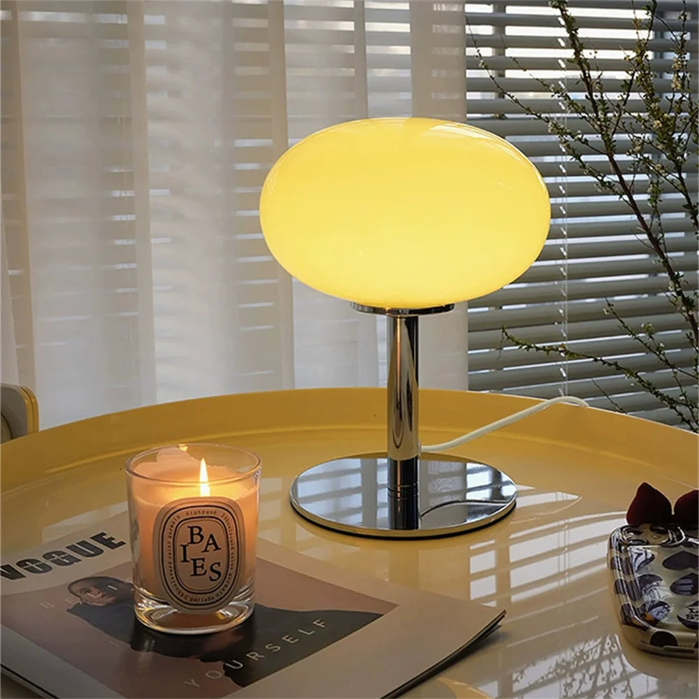 Dimmable LED Table Lamp with Modern Round Design