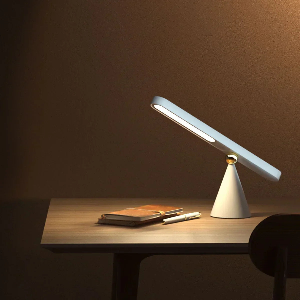 Touch Control Stylish Table Lamp in White and Khaki