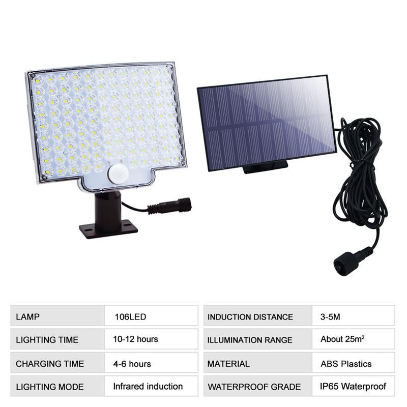 106 LED Solar Motion Sensor Outdoor Light