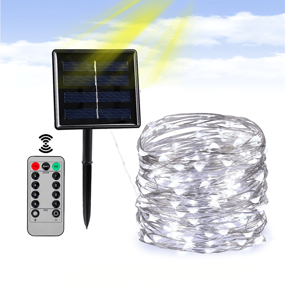 Solar-Powered LED String Lights for Outdoor Balcony and Garden