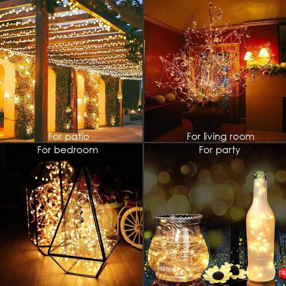 Solar-Powered LED String Lights for Outdoor Balcony and Garden