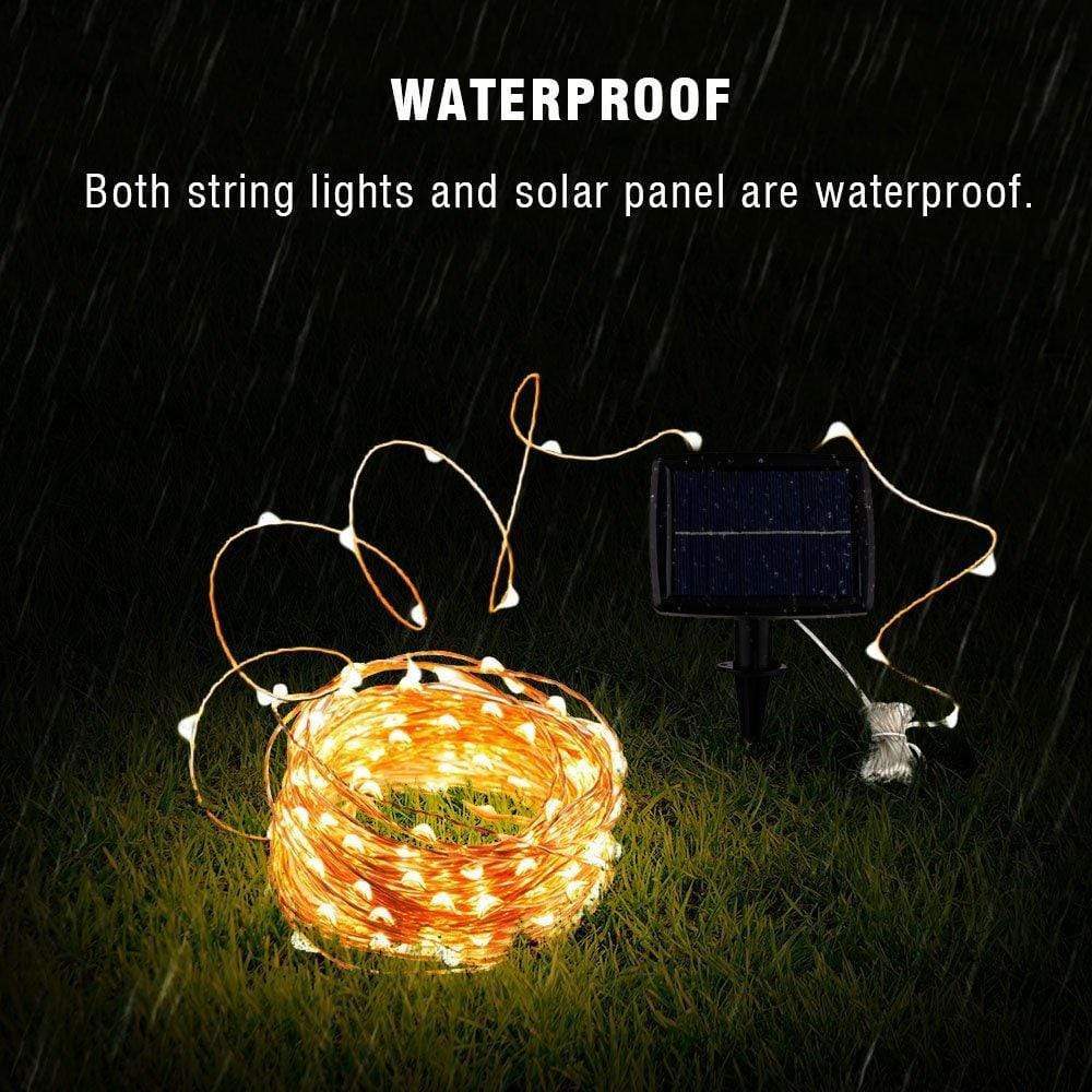 Solar-Powered LED String Lights for Outdoor Balcony and Garden