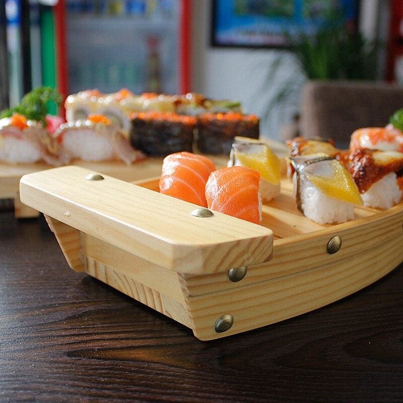 Traditional Japanese Sushi Boat - Eco-Friendly Timber, 3 Sizes