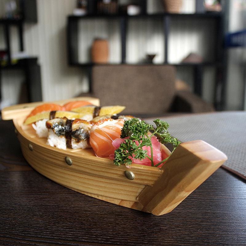 Traditional Japanese Sushi Boat - Eco-Friendly Timber, 3 Sizes