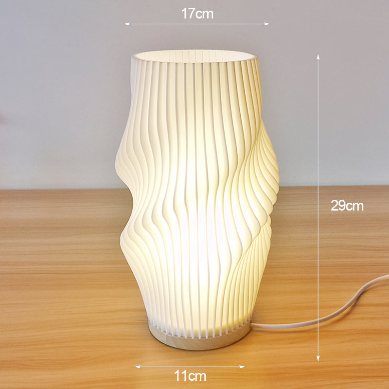 Elegant Pleated Table Lamp in French Cream