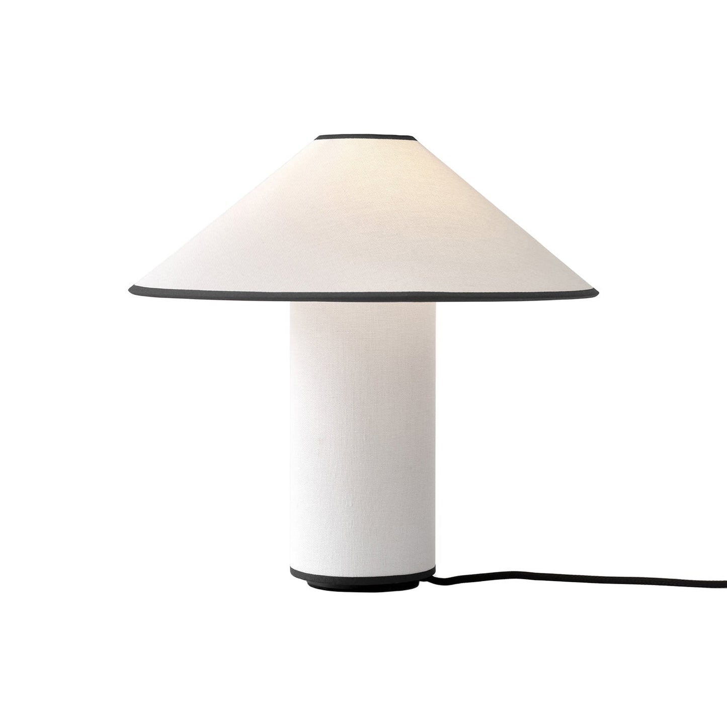 Fabric Shade Table Lamp with Soft Curves and Push Button Switch