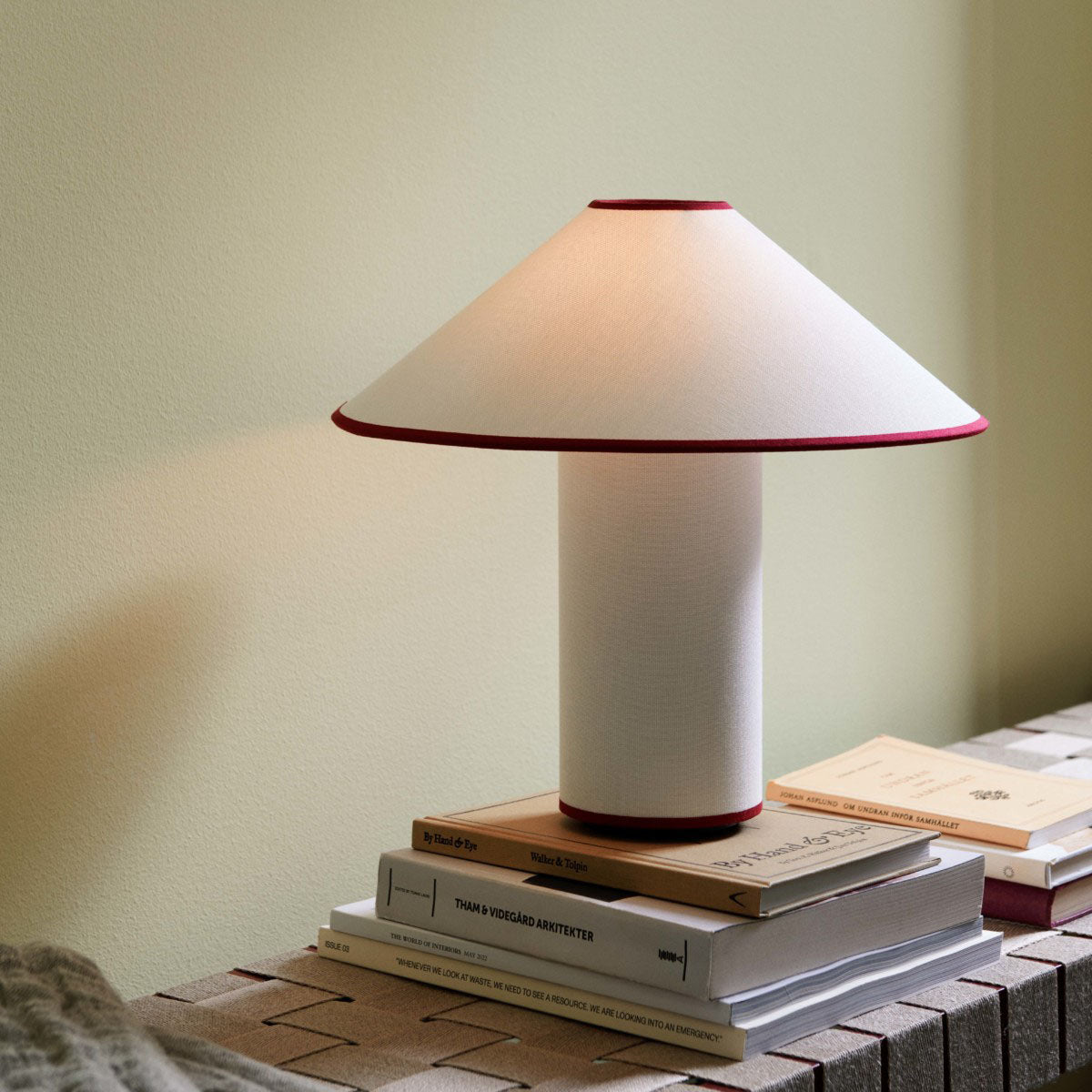Fabric Shade Table Lamp with Soft Curves and Push Button Switch