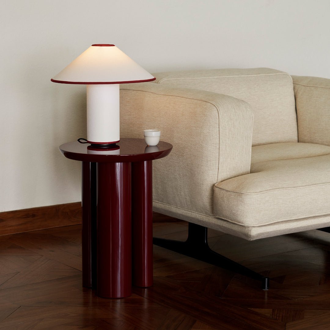 Fabric Shade Table Lamp with Soft Curves and Push Button Switch