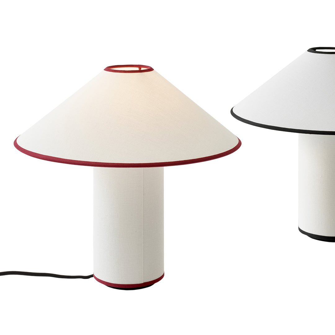 Fabric Shade Table Lamp with Soft Curves and Push Button Switch