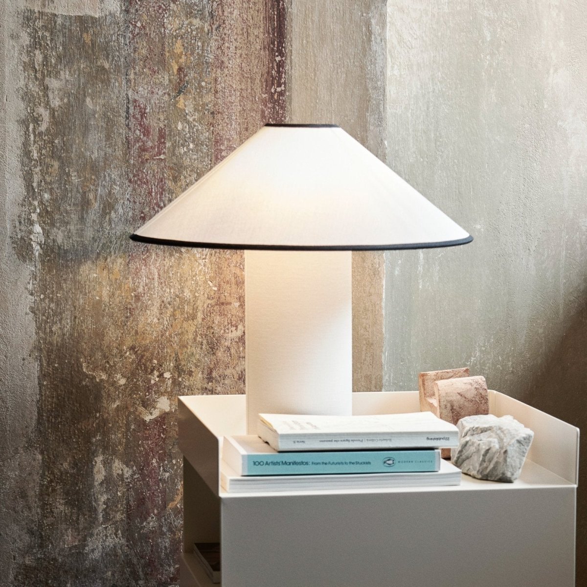 Fabric Shade Table Lamp with Soft Curves and Push Button Switch