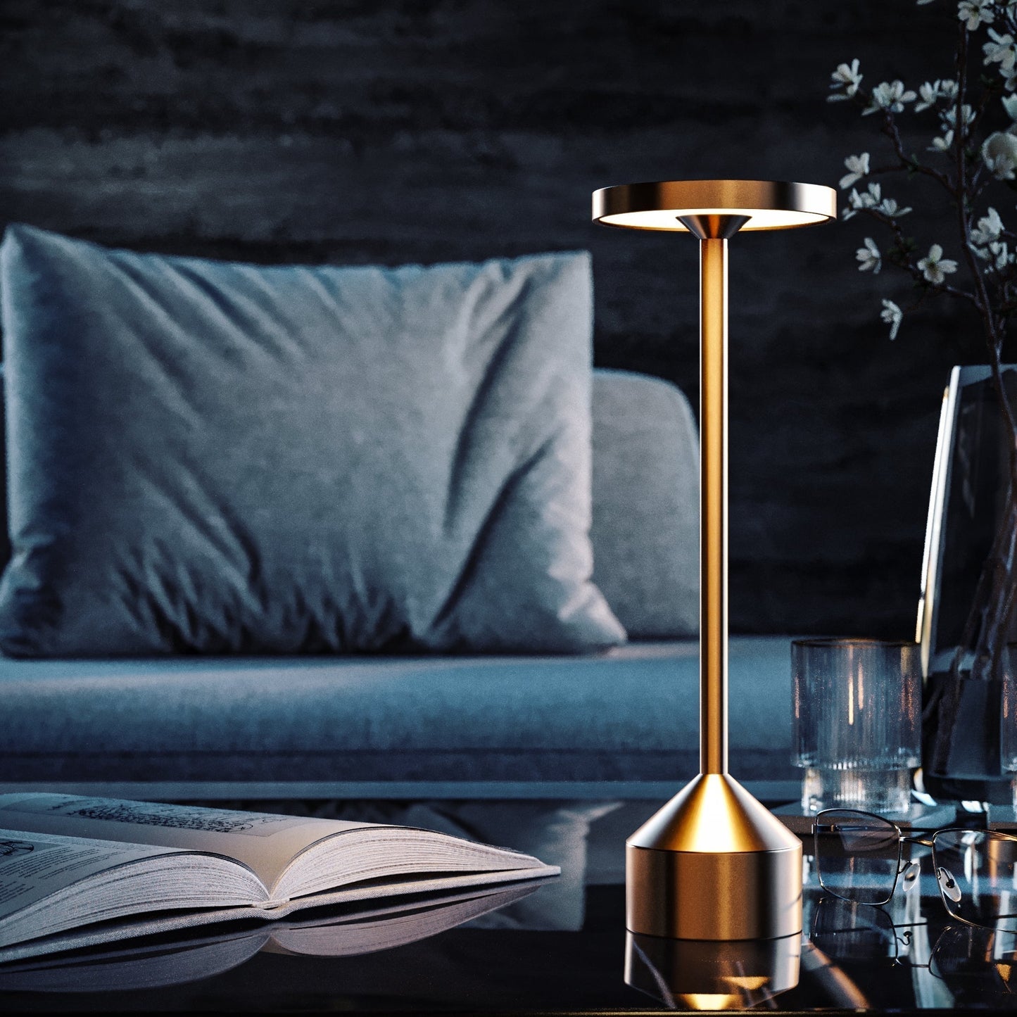 Dimmable Wireless Table Lamp with Rechargeable Battery
