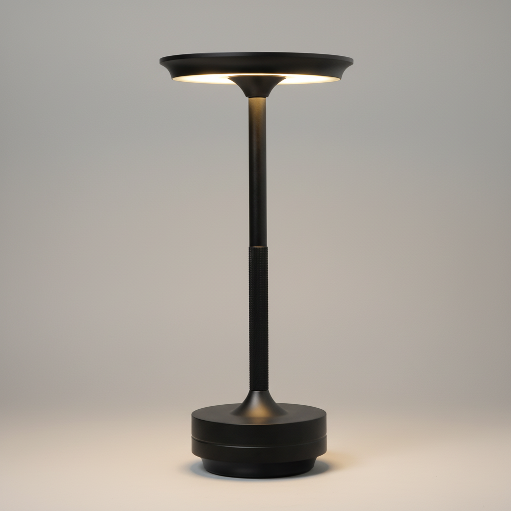 Dimmable Wireless Metallic Table Lamp - Rechargeable & Waterproof