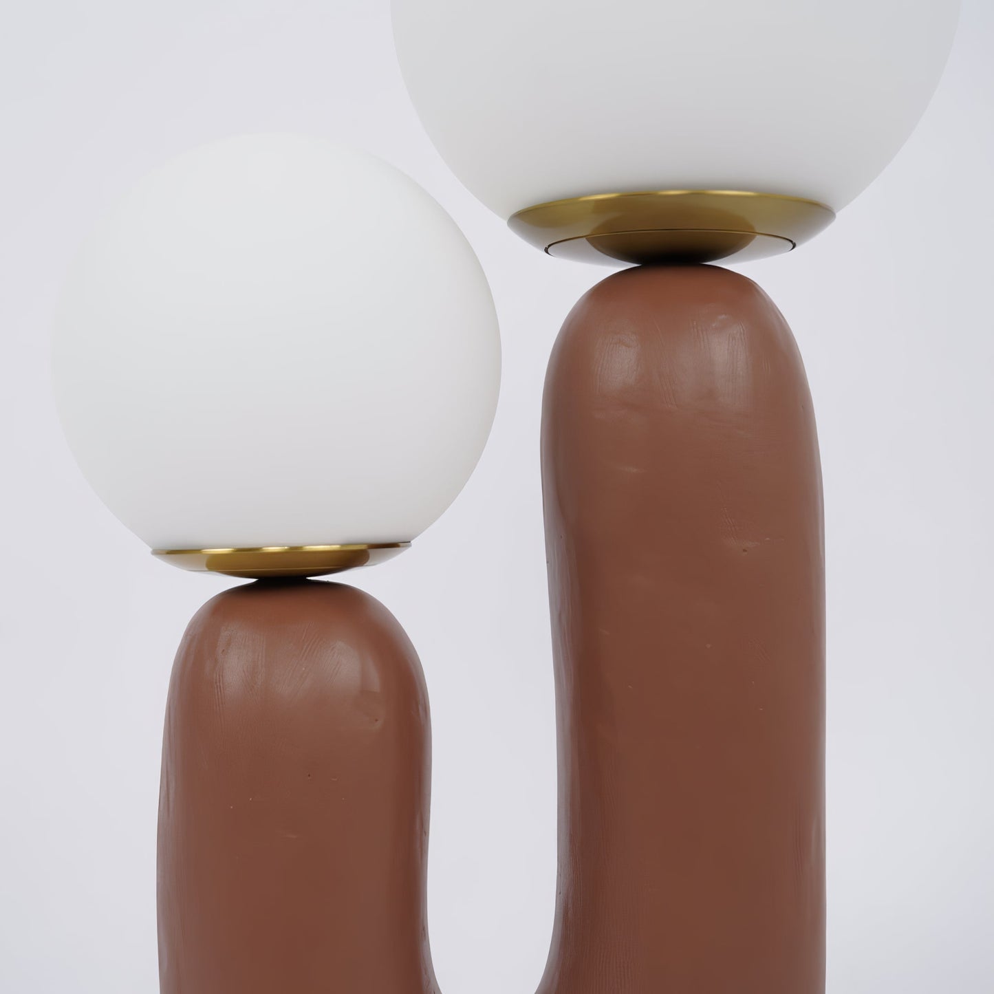 Contemporary Resin and Glass Table Lamp with Natural Accent