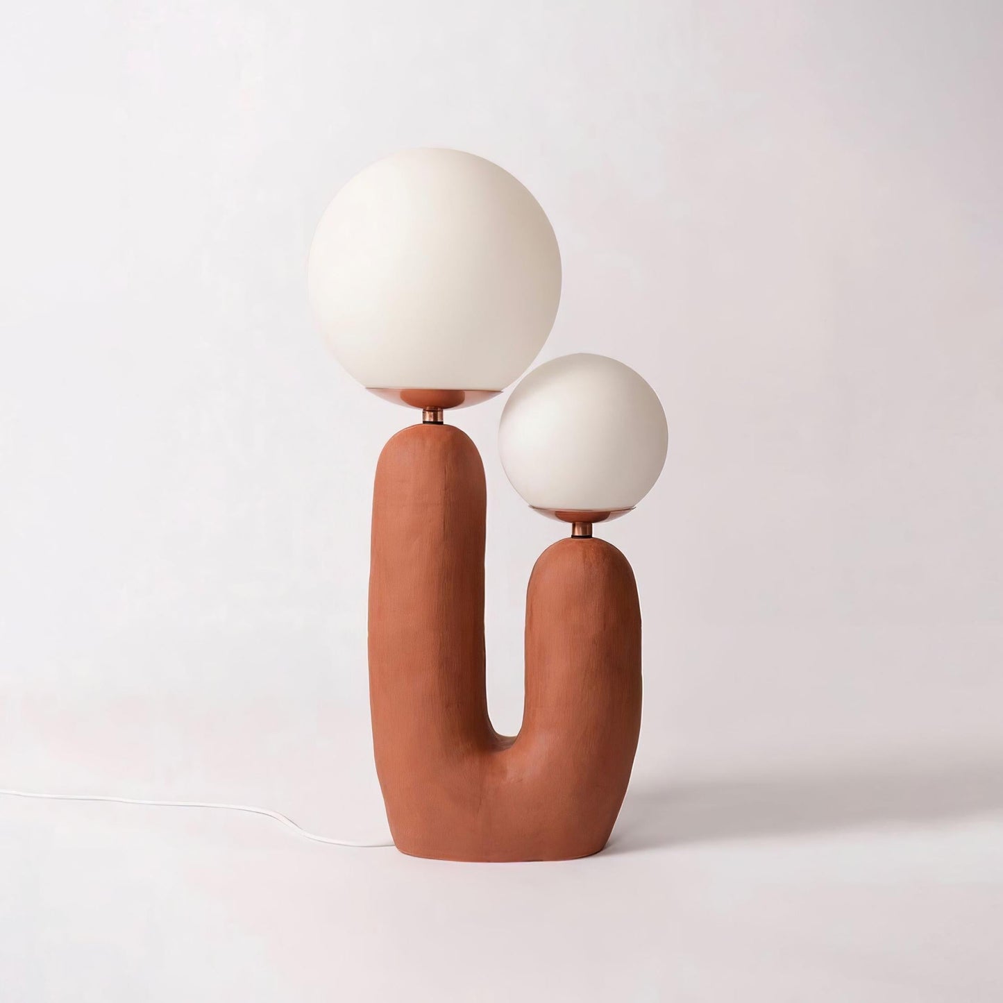 Contemporary Resin and Glass Table Lamp with Natural Accent