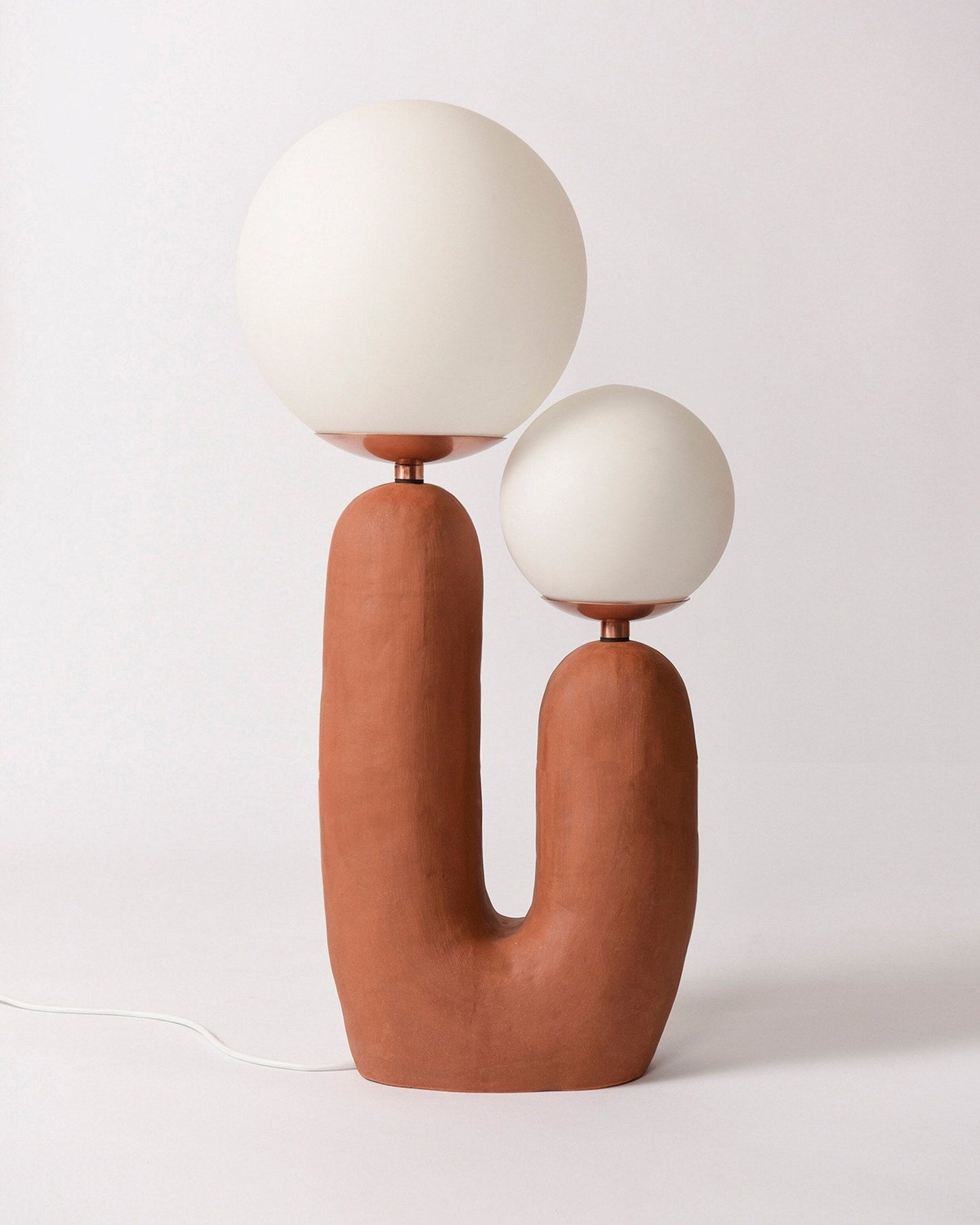 Contemporary Resin and Glass Table Lamp with Natural Accent
