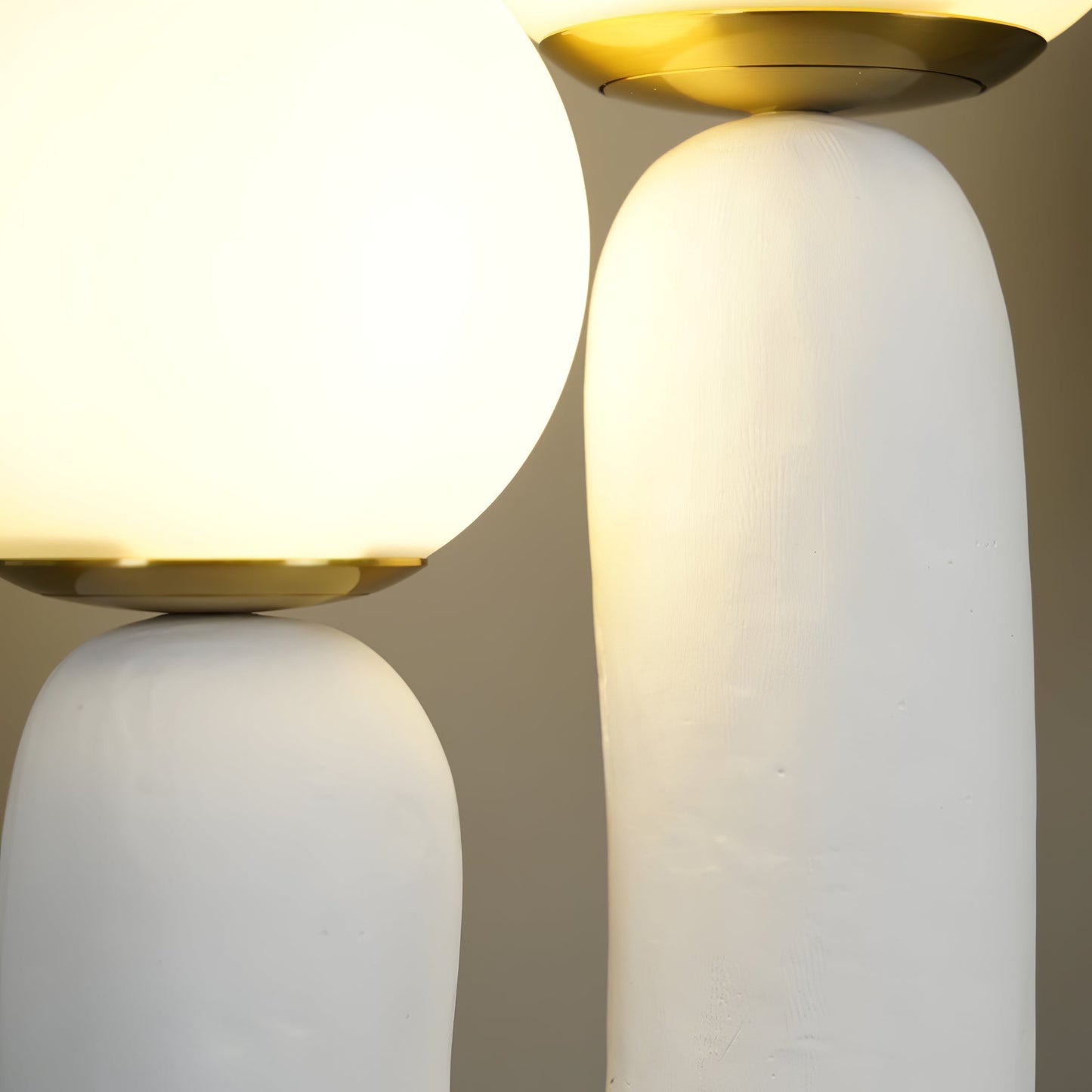 Contemporary Resin and Glass Table Lamp with Natural Accent