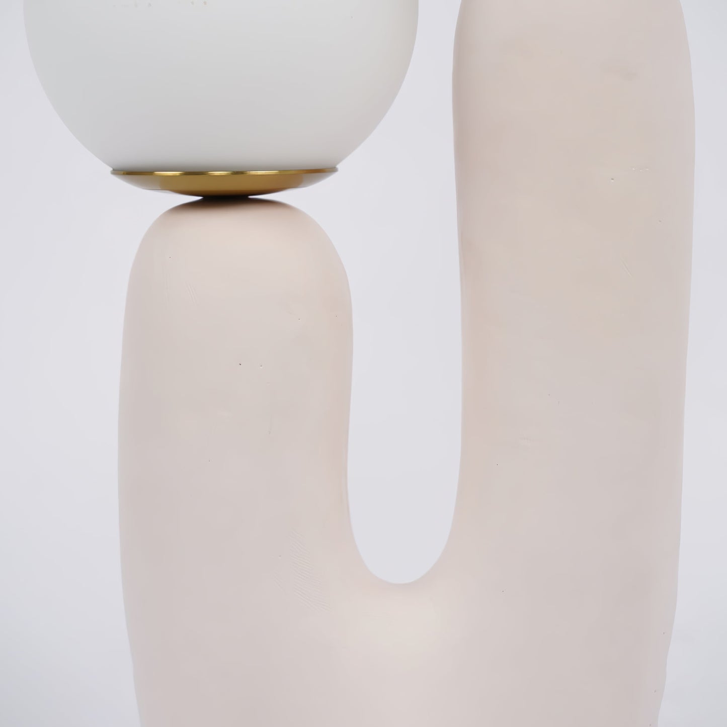 Contemporary Resin and Glass Table Lamp with Natural Accent