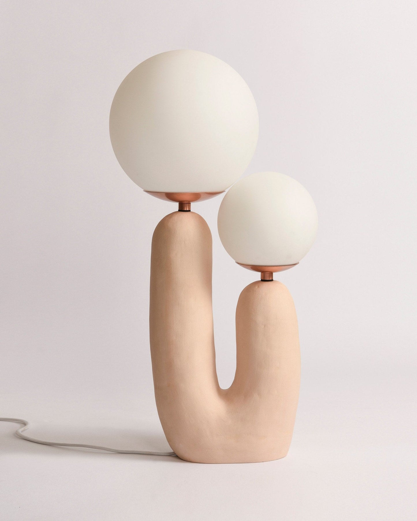 Contemporary Resin and Glass Table Lamp with Natural Accent