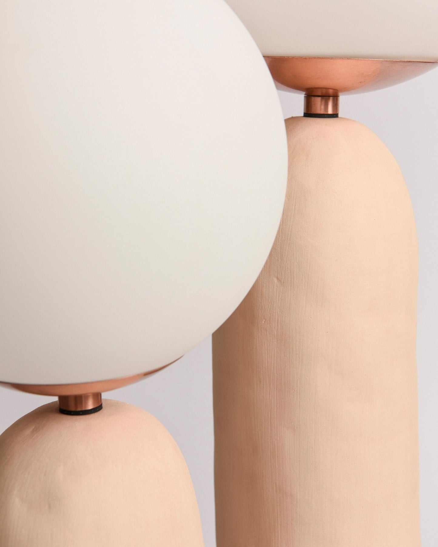 Contemporary Resin and Glass Table Lamp with Natural Accent