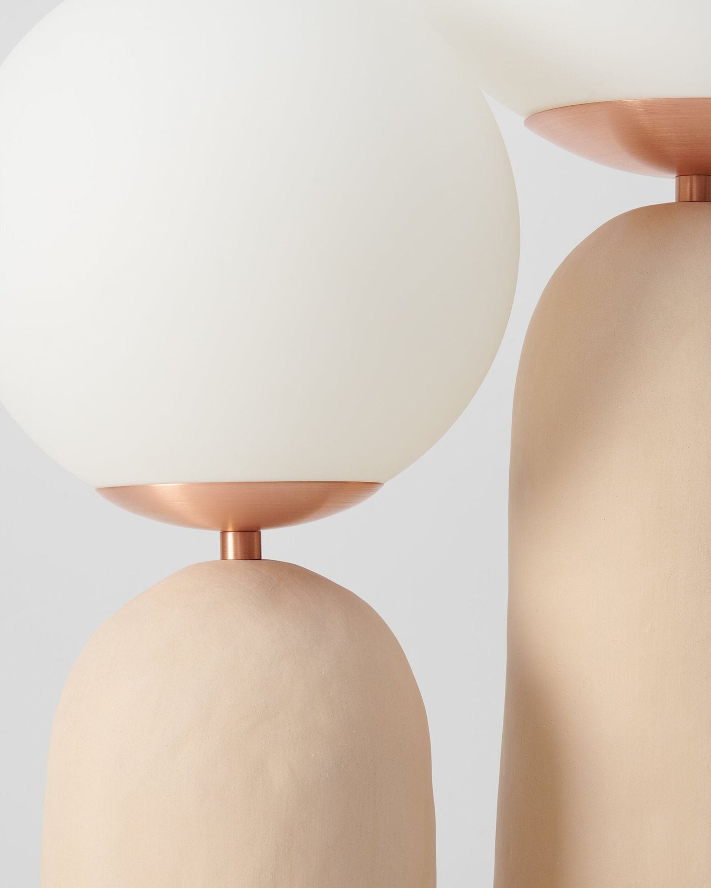 Contemporary Resin and Glass Table Lamp with Natural Accent