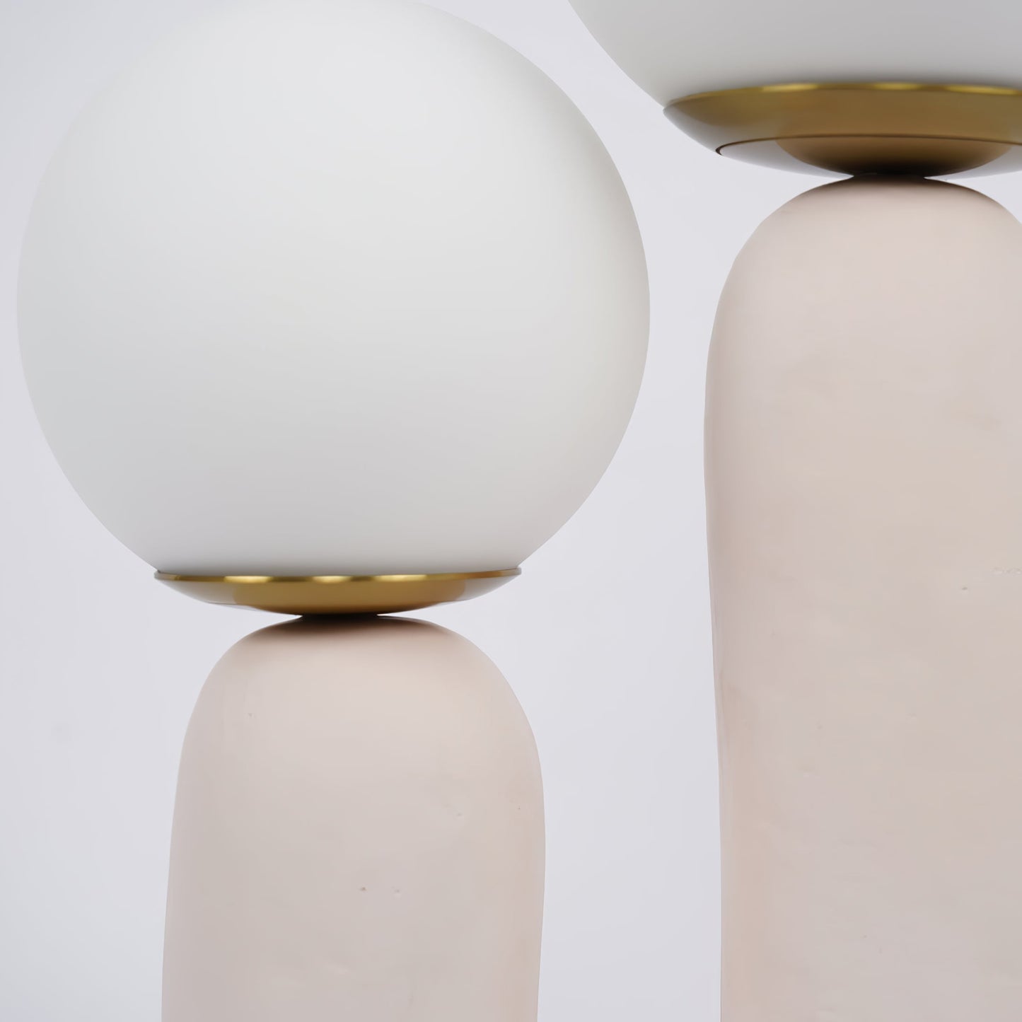 Contemporary Resin and Glass Table Lamp with Natural Accent