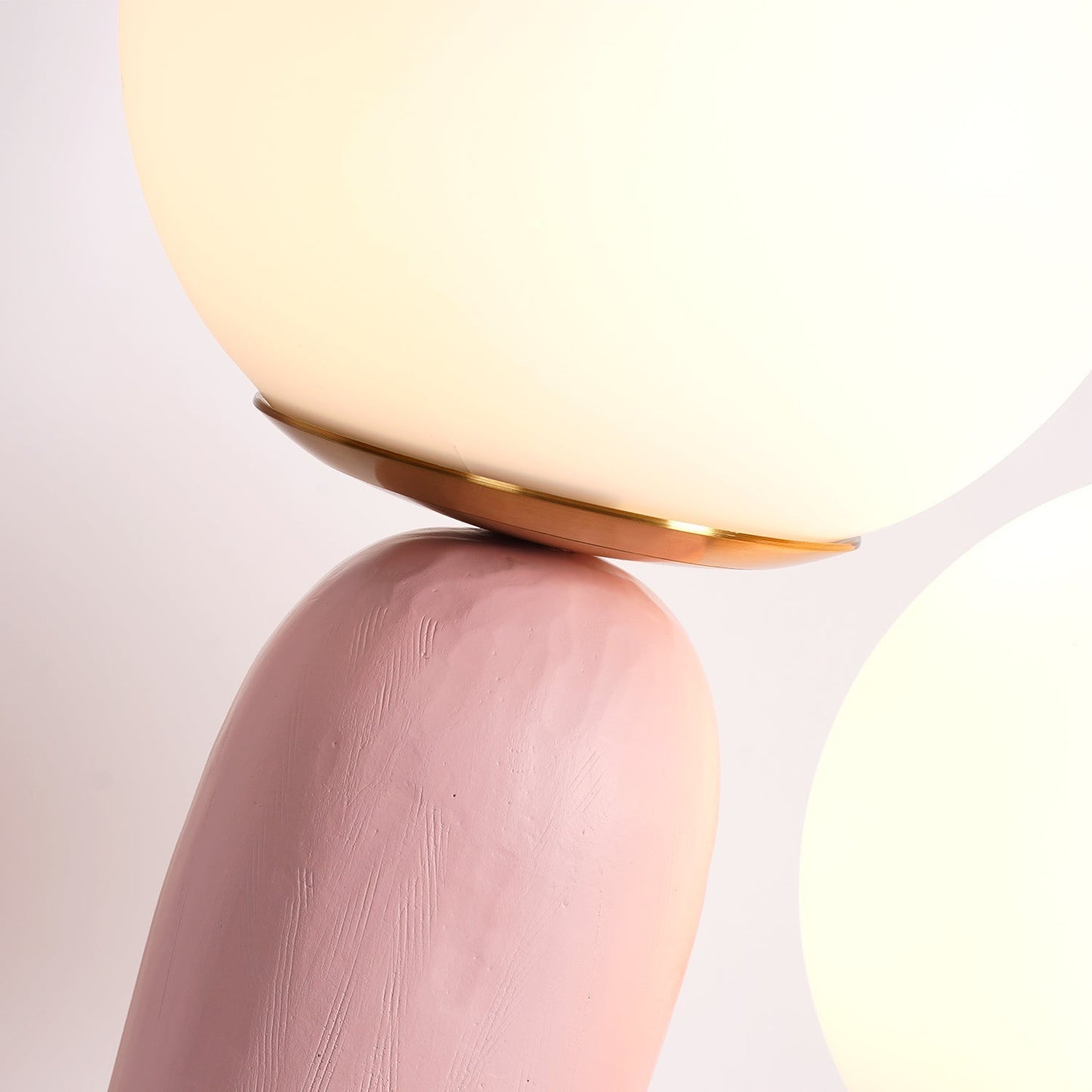 Contemporary Resin and Glass Table Lamp with Natural Accent