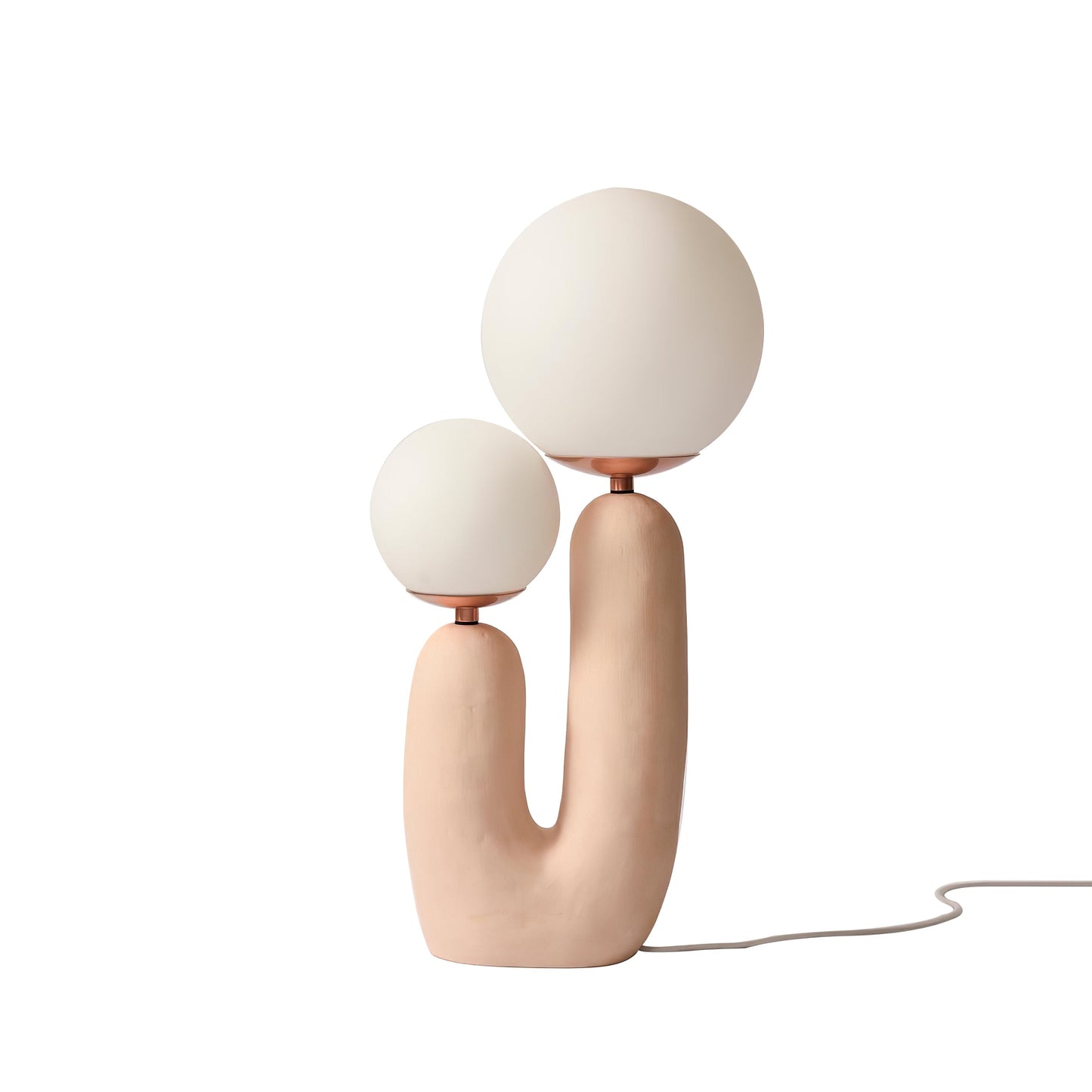 Contemporary Resin and Glass Table Lamp with Natural Accent