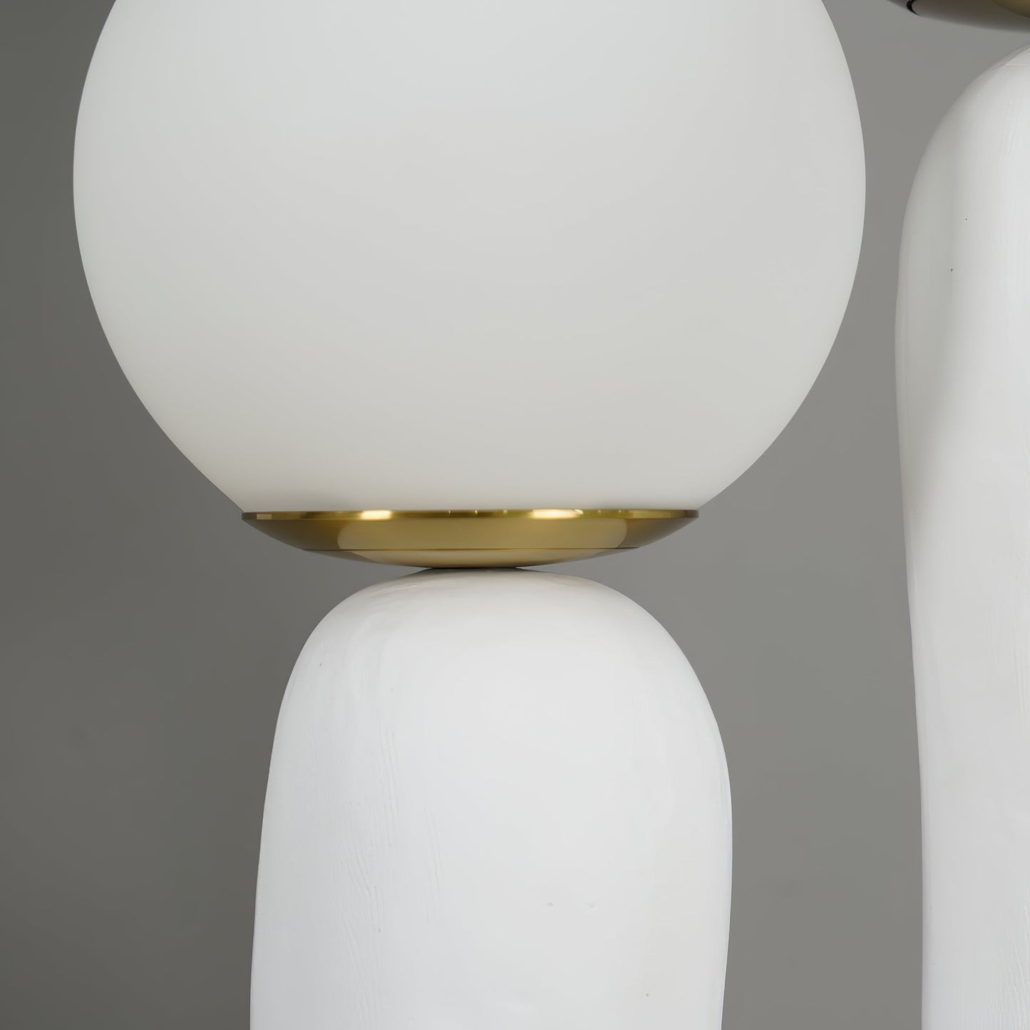 Contemporary Resin and Glass Table Lamp with Natural Accent