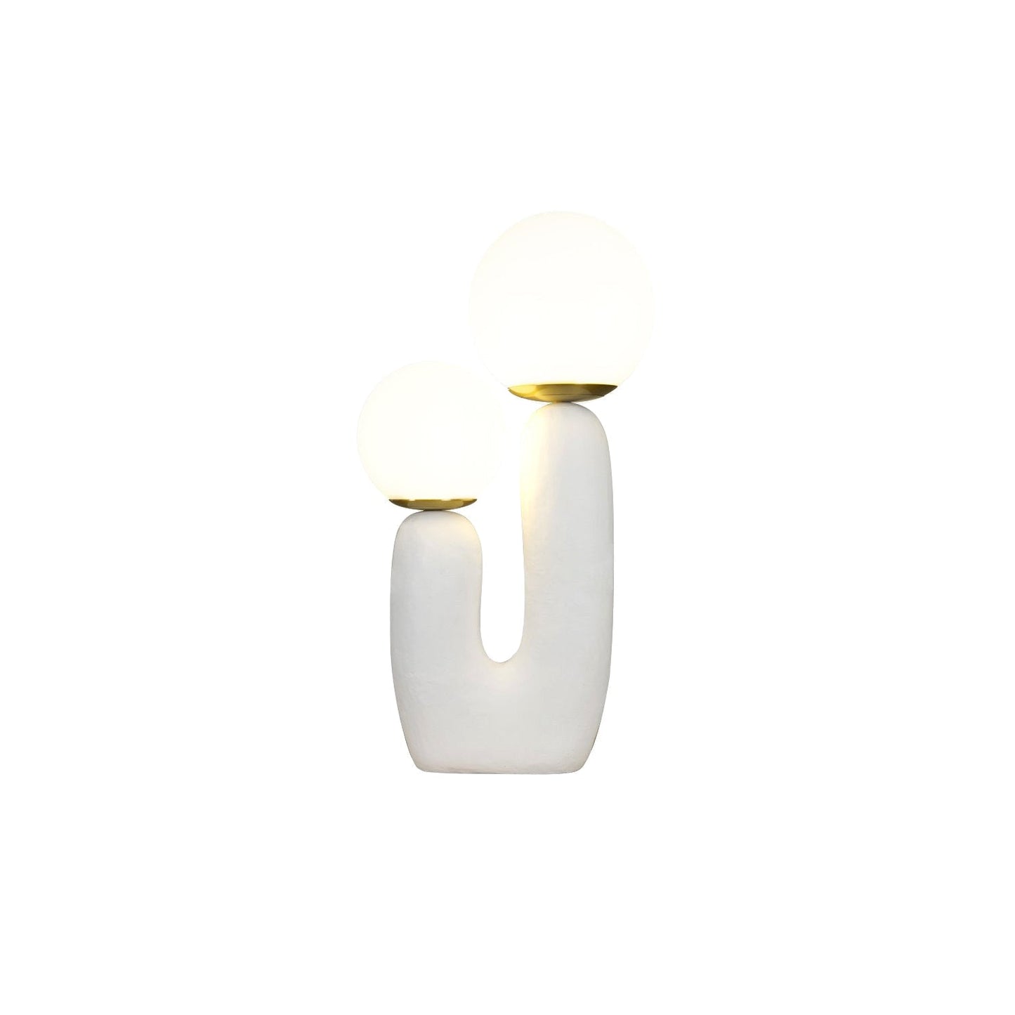 Contemporary Resin and Glass Table Lamp with Natural Accent