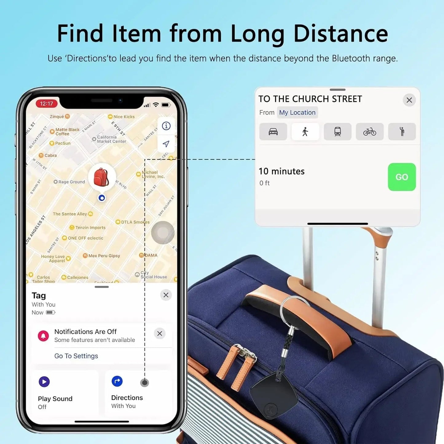Bluetooth Item Tracker with Built-in Speaker for iOS