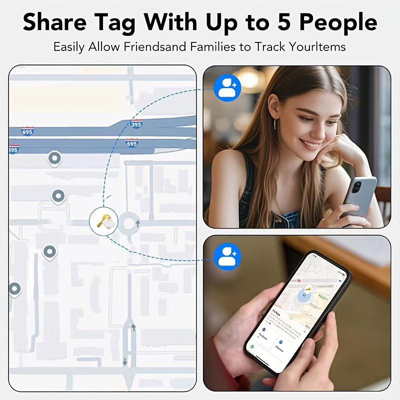 GPS Keyring Tracker with Alarm and Sharing Function