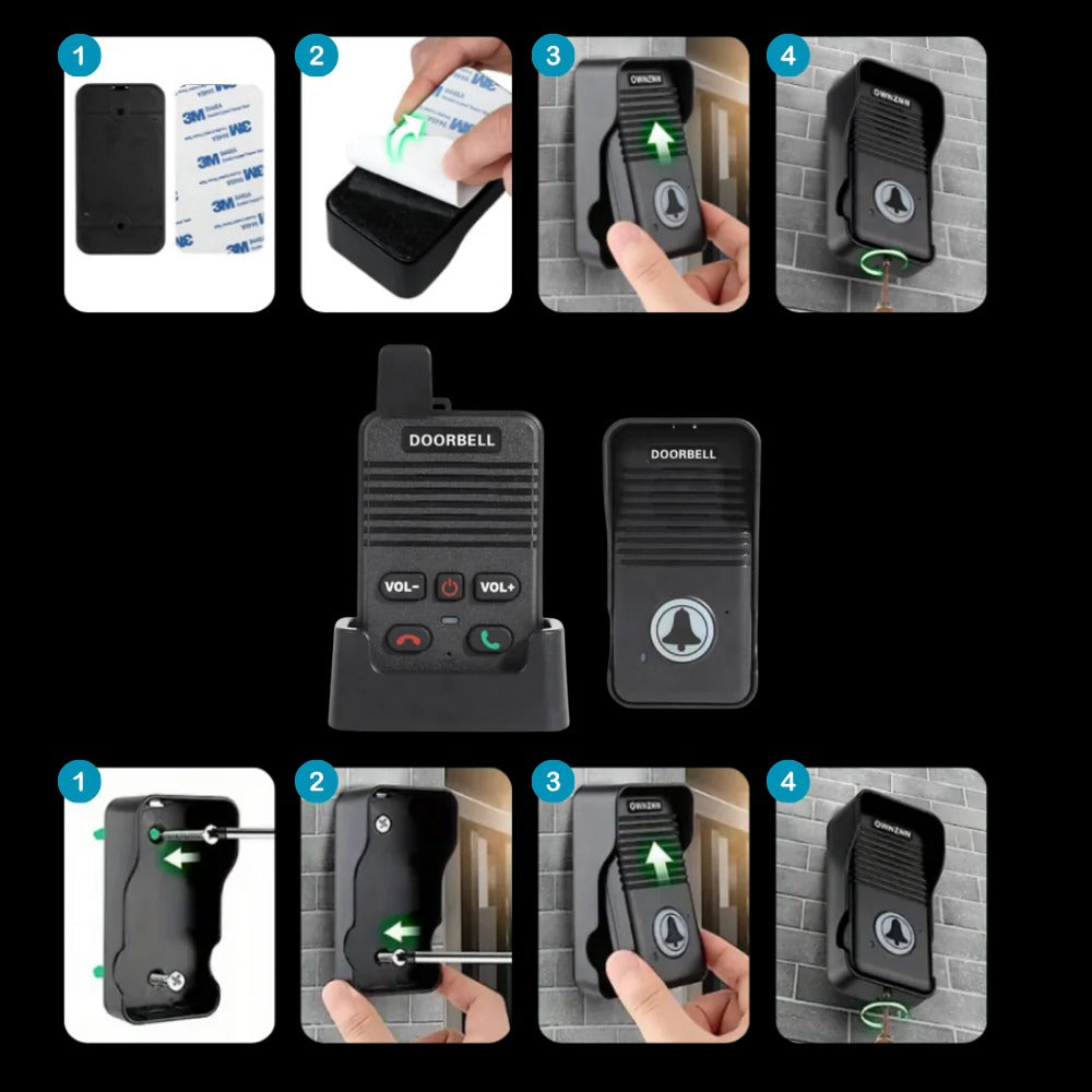 Hands-Free Weather-Resistant Intercom Doorbell with Clear Audio