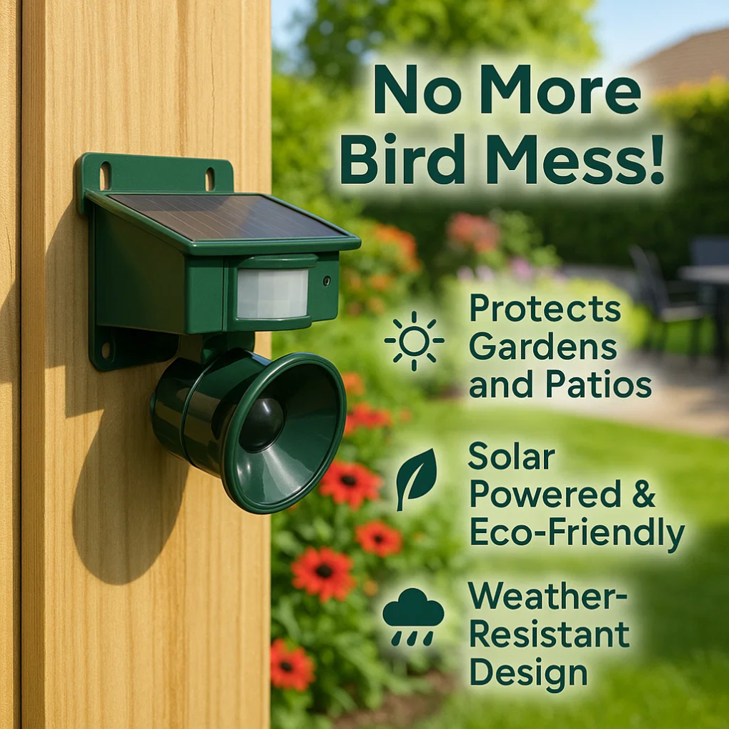Weatherproof Solar Bird Repeller with PIR Motion Sensor