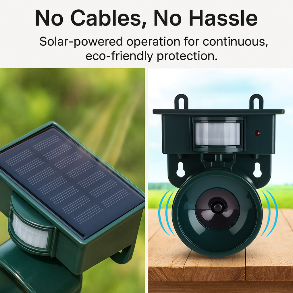 Weatherproof Solar Bird Repeller with PIR Motion Sensor