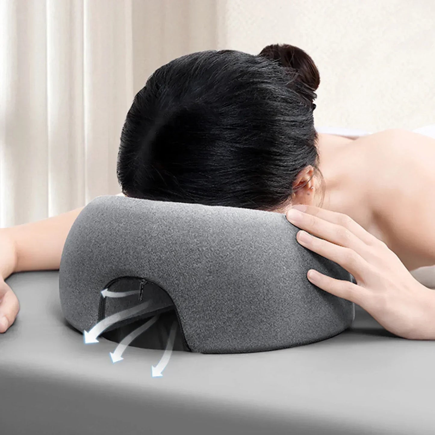 Ergonomic Memory Foam Facial Pillow for Beauty Treatments