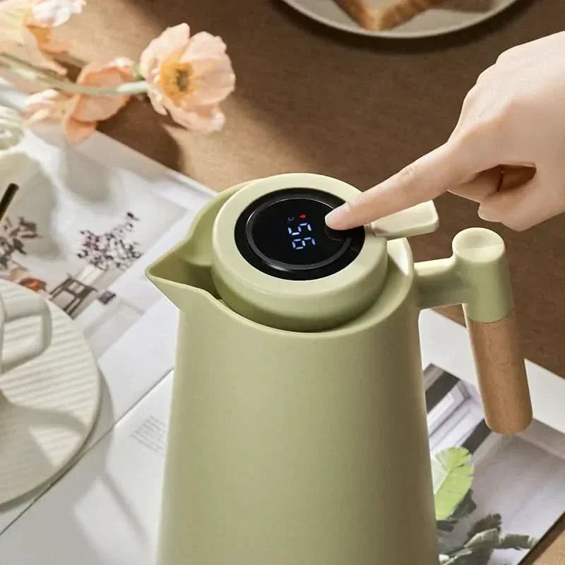 Thermal Carafe with Temperature Display | 1 Liter Insulated Jug for Coffee & Tea