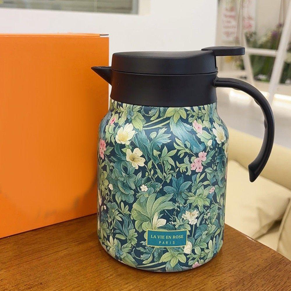 Stainless Steel Double-Walled Teapot with Strainer