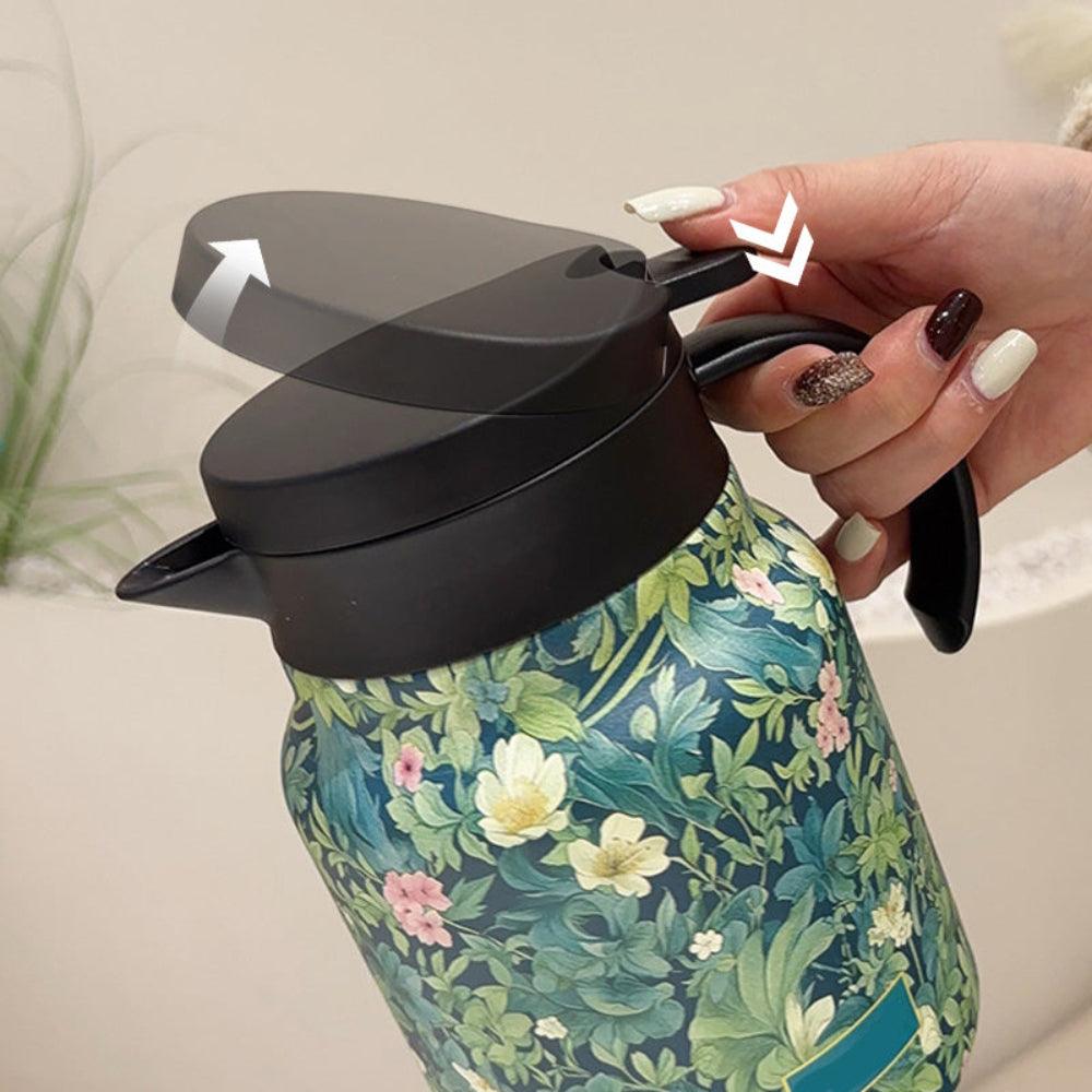 Stainless Steel Double-Walled Teapot with Strainer