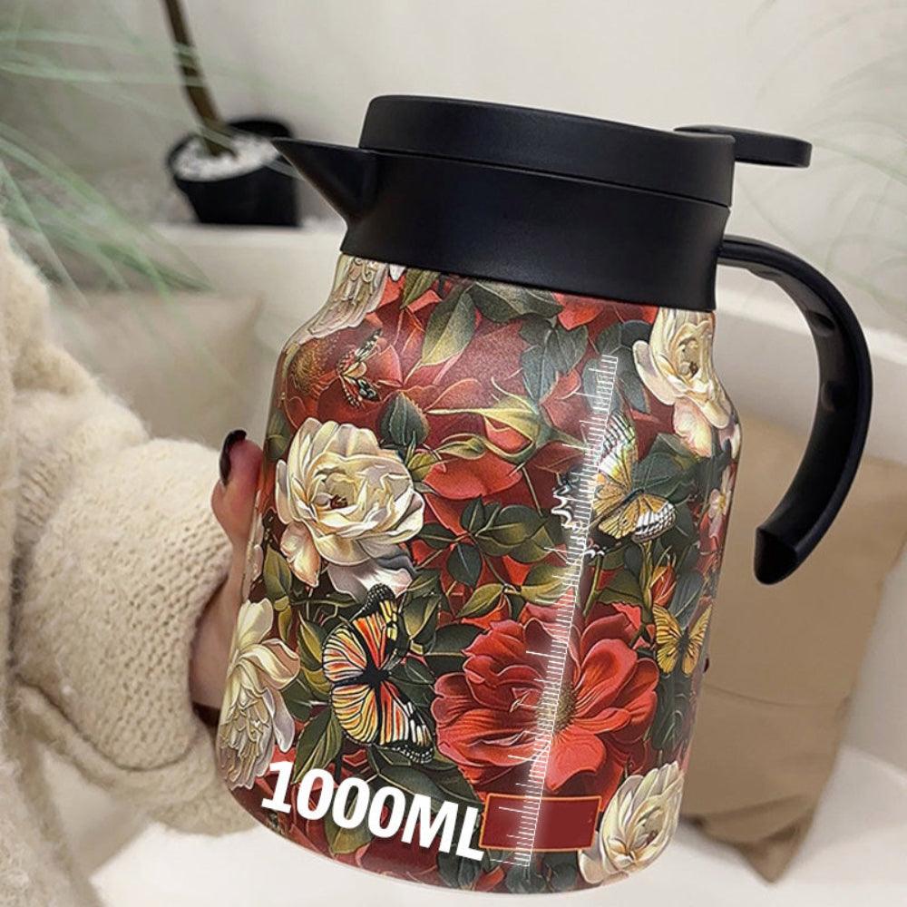 Stainless Steel Double-Walled Teapot with Strainer
