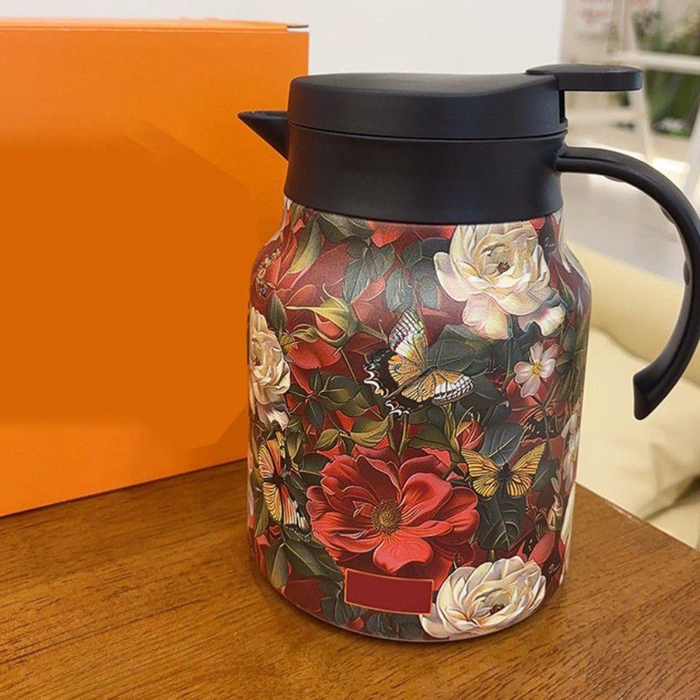 Stainless Steel Double-Walled Teapot with Strainer