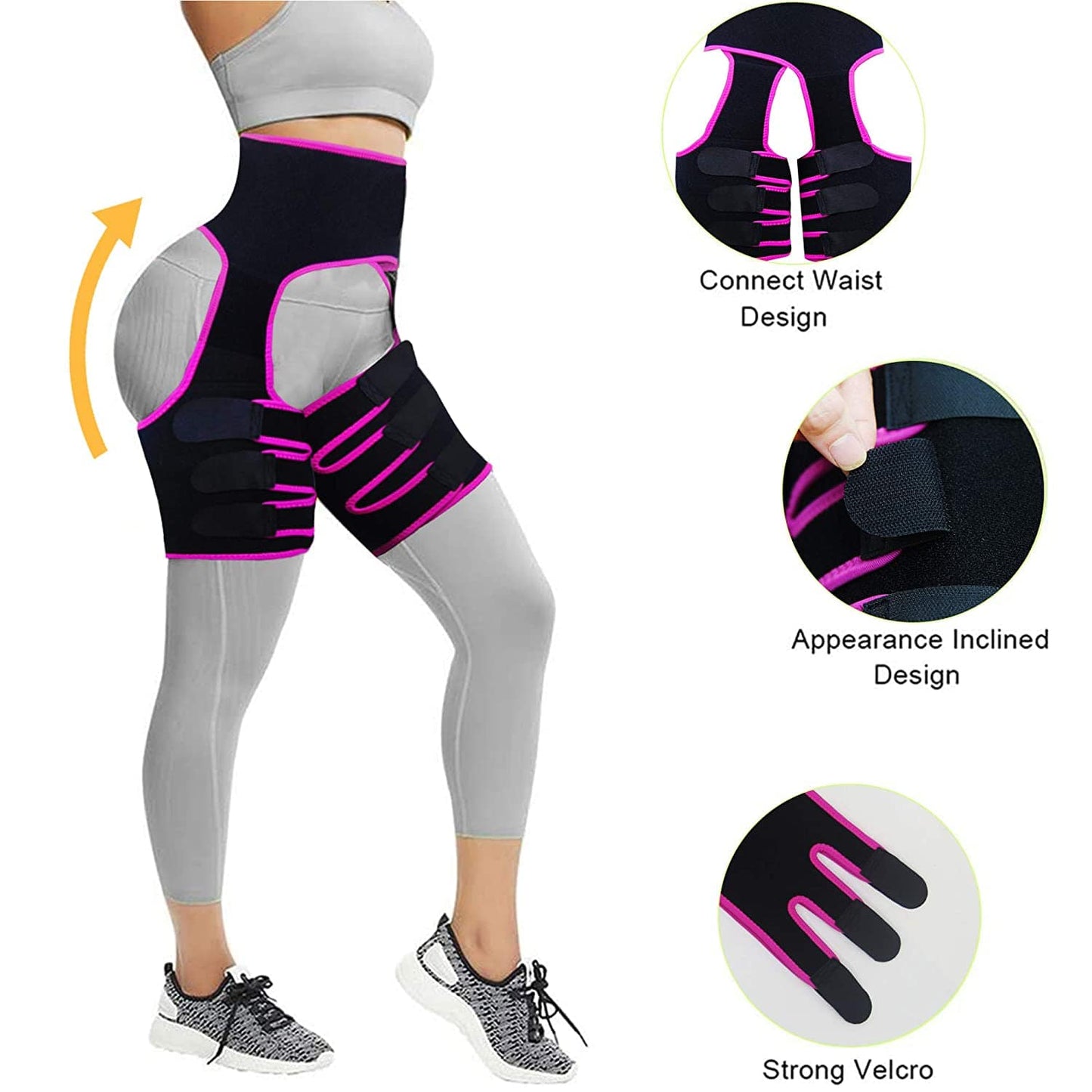 High-Waisted Adjustable Thigh Shaper with Waist Support