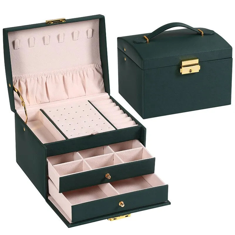 Three-Layer Velvet Lined Jewellery Box