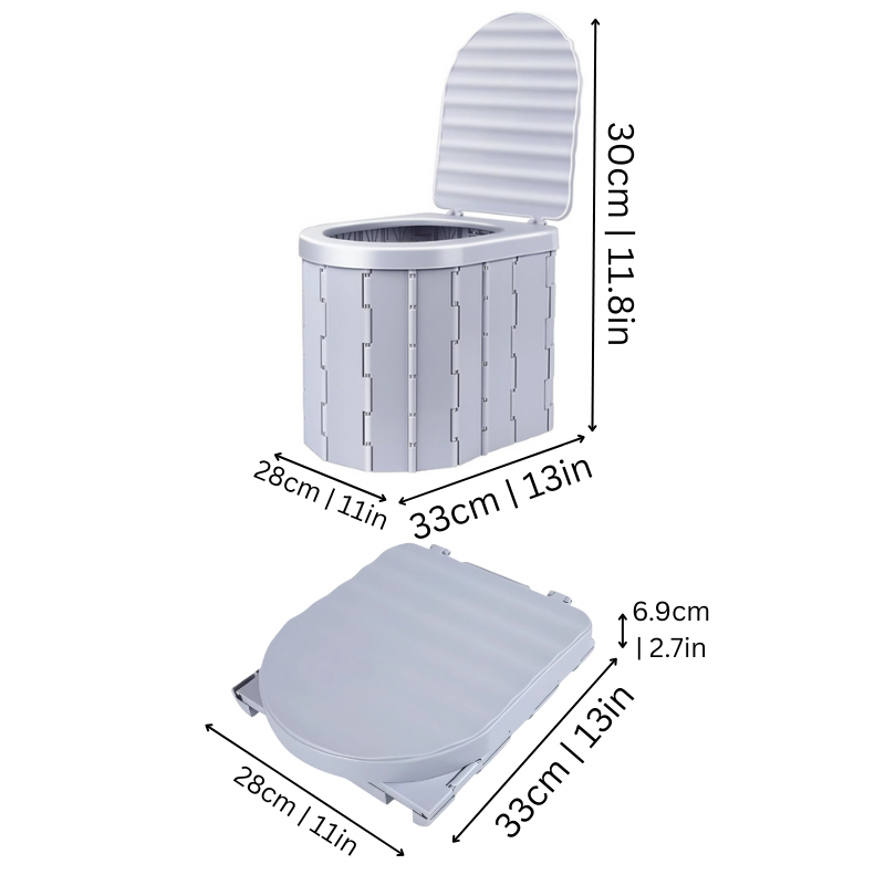 Collapsible Portable Outdoor Toilet for Camping and Travel