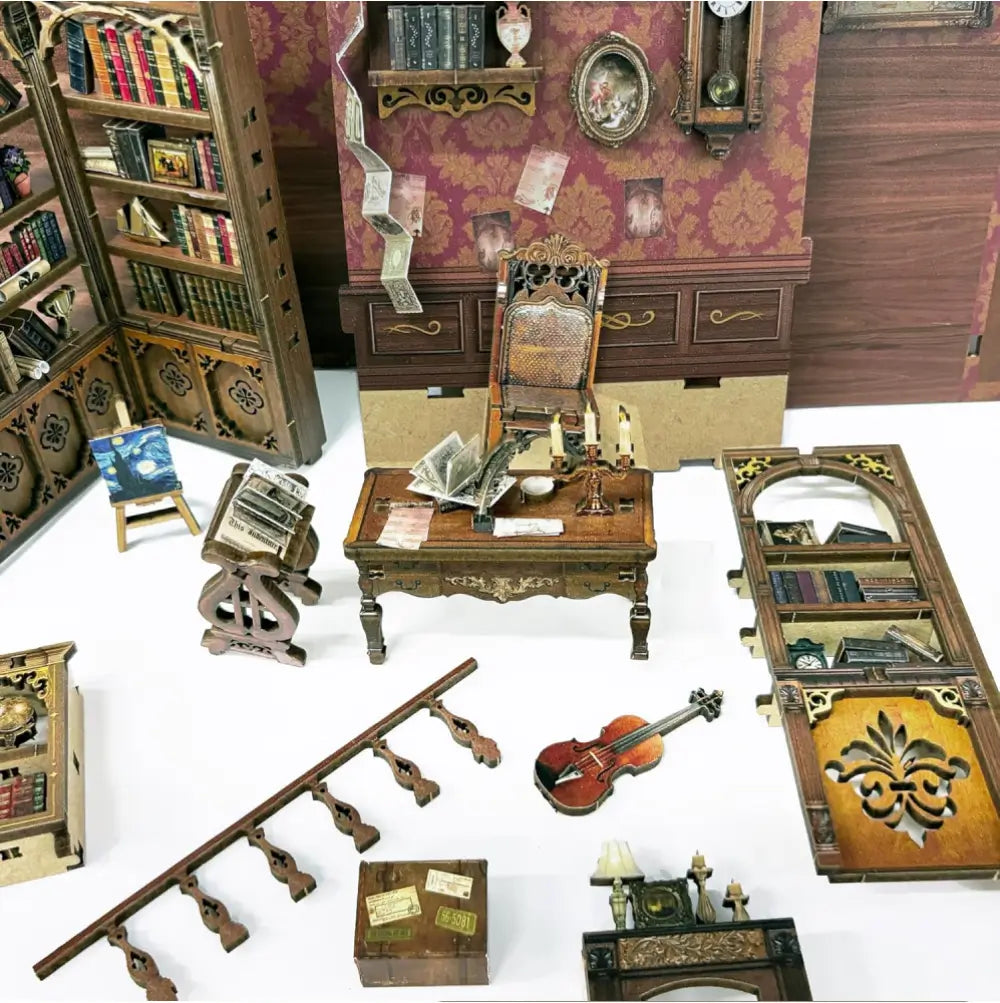 Miniature Vintage Library Study Kit