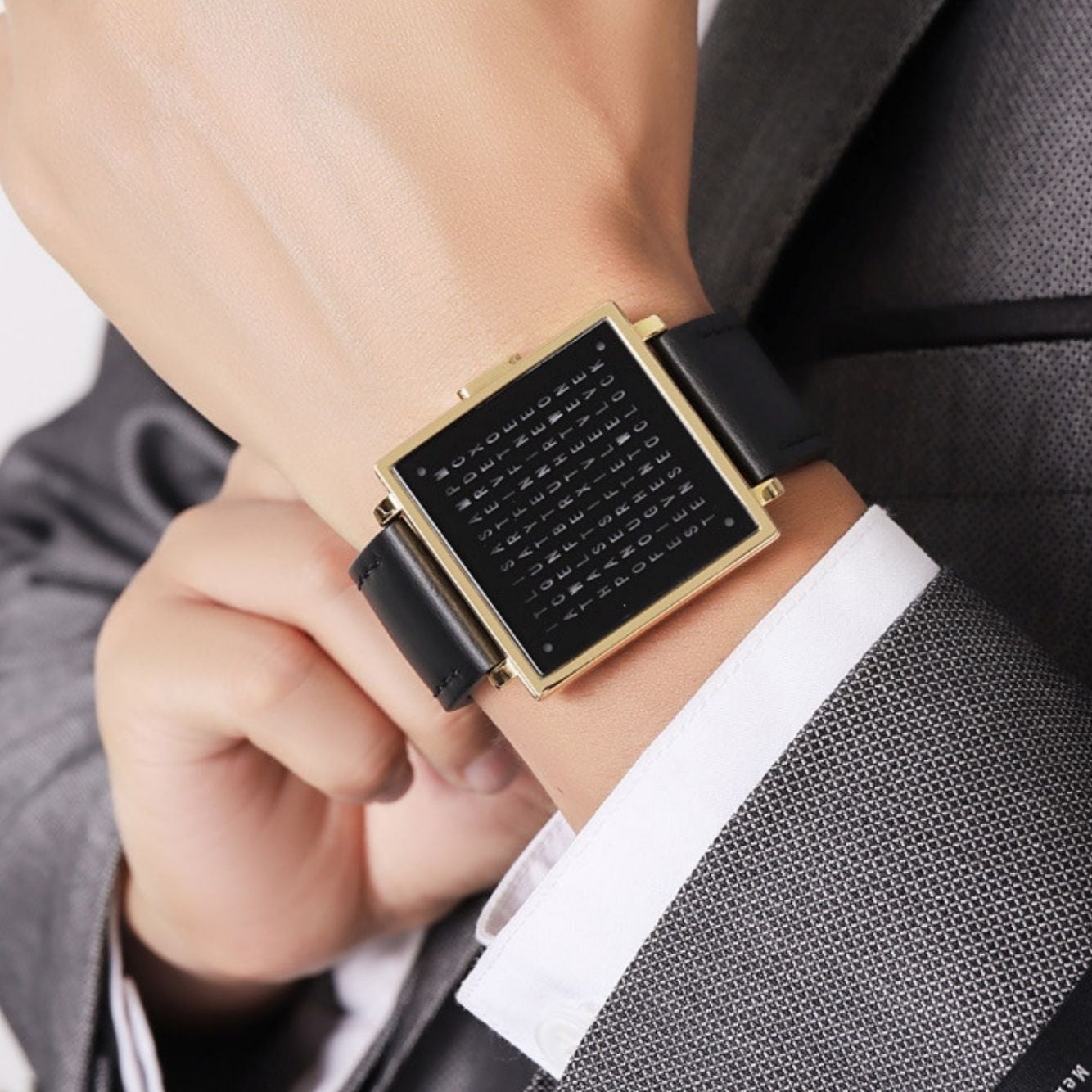 Waterproof Square Watch with Unique Light Display