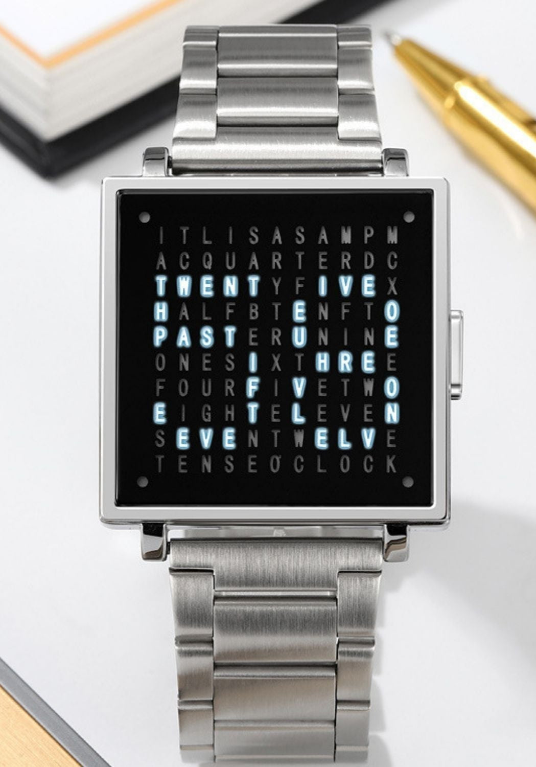 Waterproof Square Watch with Unique Light Display