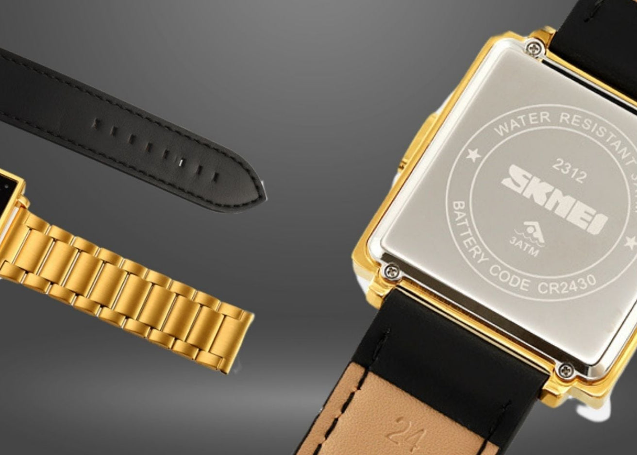 Waterproof Square Watch with Unique Light Display