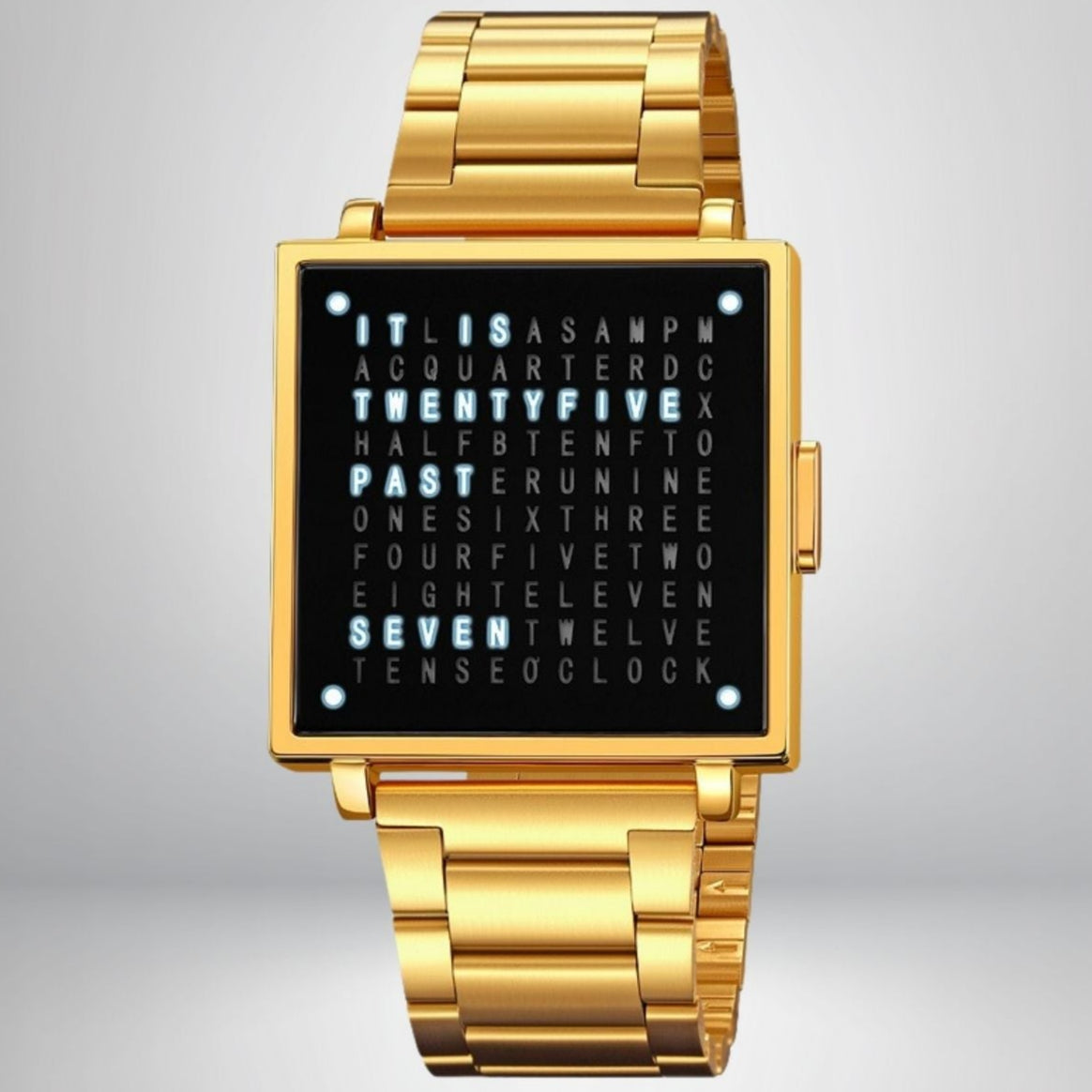Waterproof Square Watch with Unique Light Display