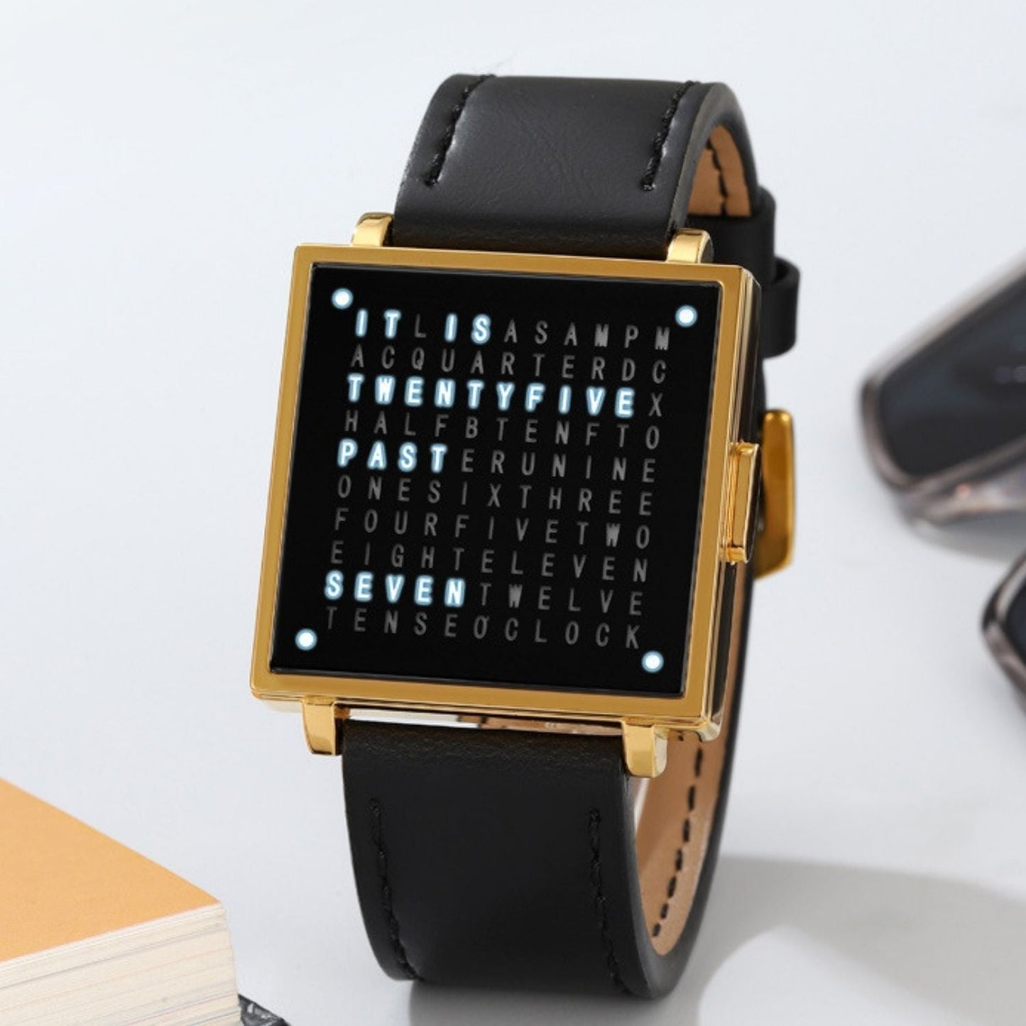 Waterproof Square Watch with Unique Light Display